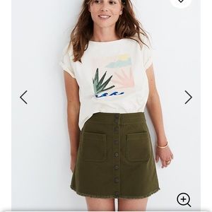 Raw Hemline Mini Skirt in Kale 💚